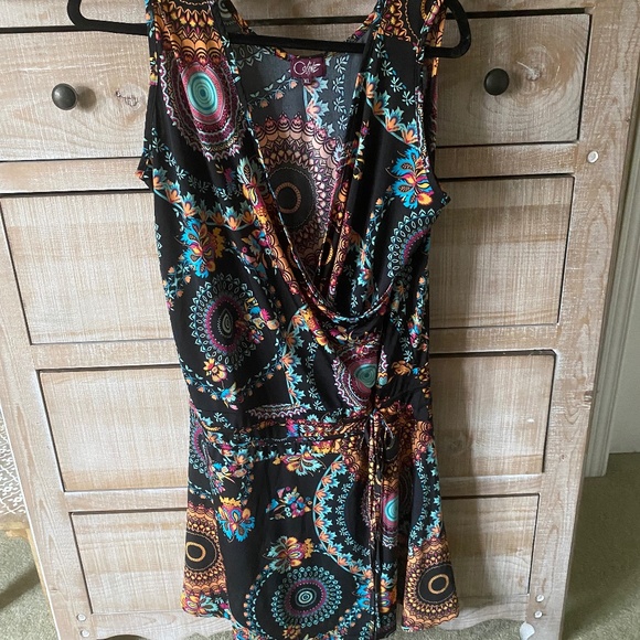 Chic Bohemian Black Mini Dress - Picture 1 of 9